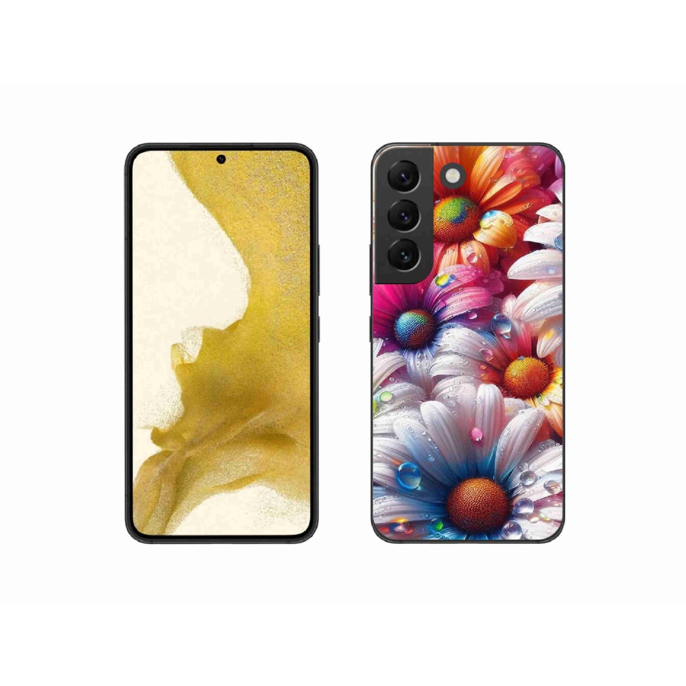 Zselés borítás mmCase Samsung Galaxy S22 5G - színes margarétákhoz