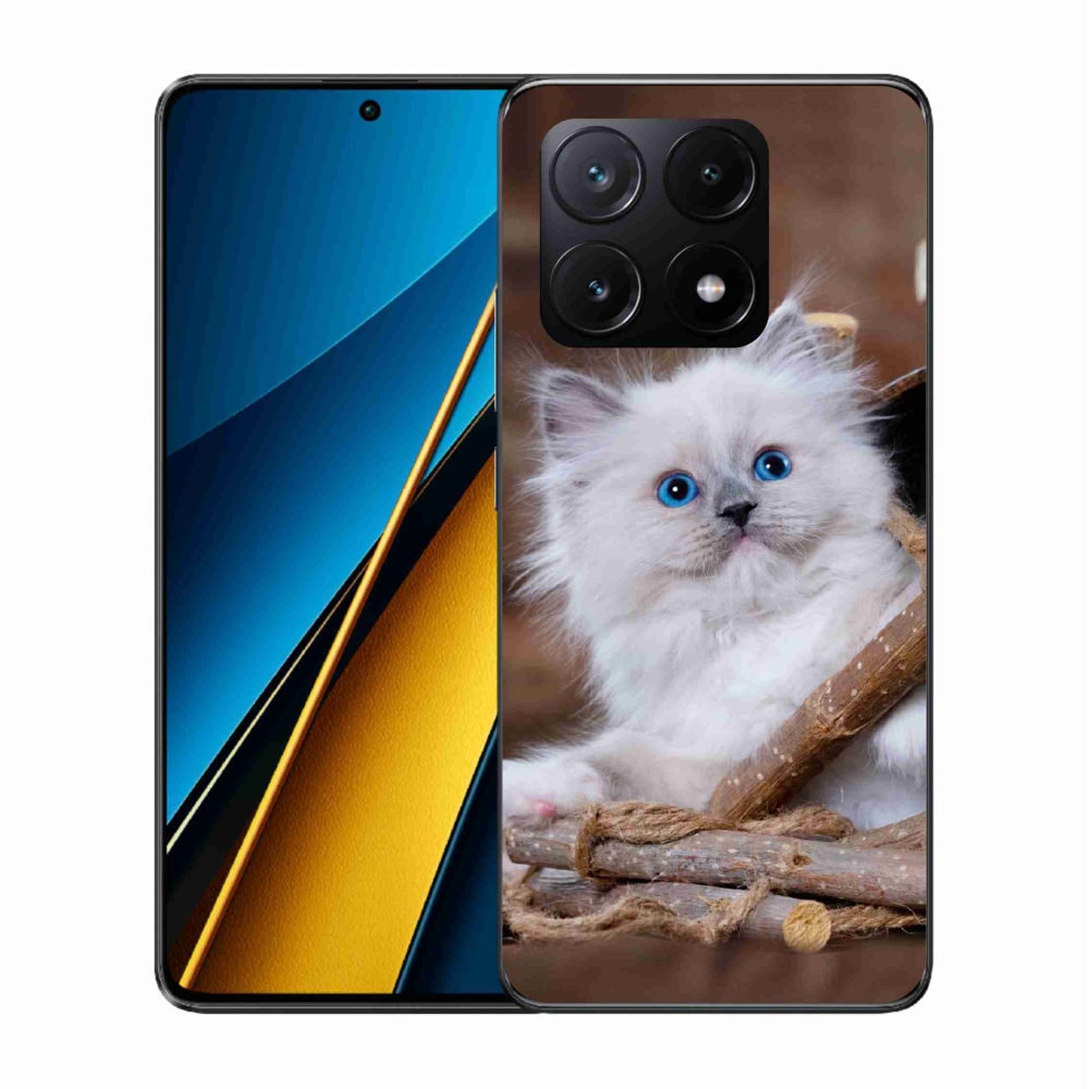Gél borítás mmCase a Xiaomi Poco X6 Pro 5G-hez - fehér cica