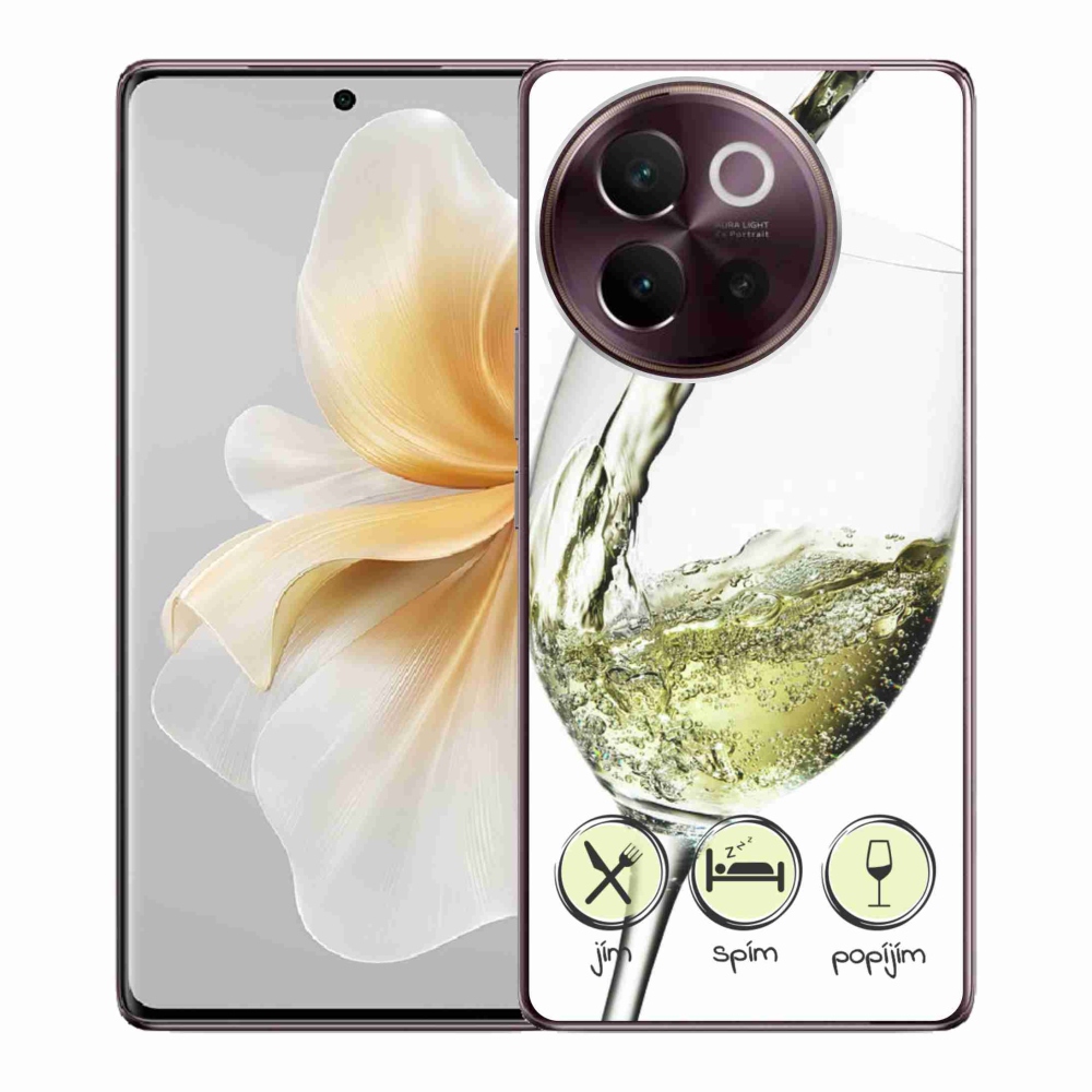 Gél tok mmCase a Vivo V40 Lite 5G készülékhez - borospohár fehér
