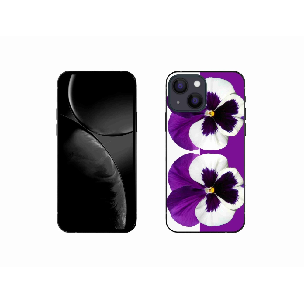 Gél borítás mmCase iPhone 13 mini 5.4 készülékhez - lila és fehér virág