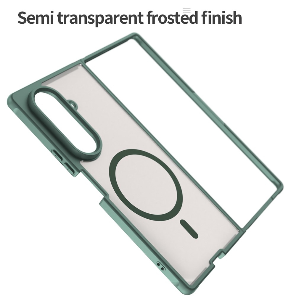 Matt zselés tok MagSafe tok a Samsung Galaxy Z Fold7 5G készülékre - zöld