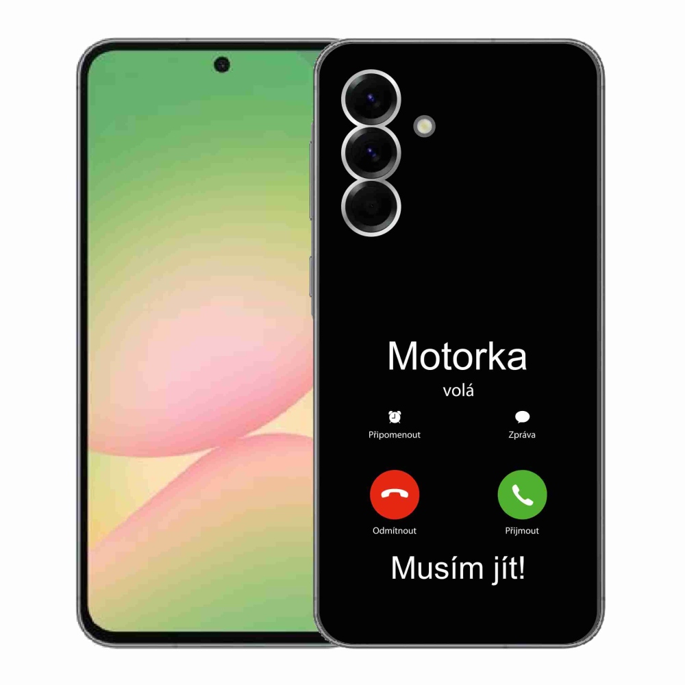 Gél borító mmCase Samsung Galaxy A56 5G - motoros hívások fekete háttérrel