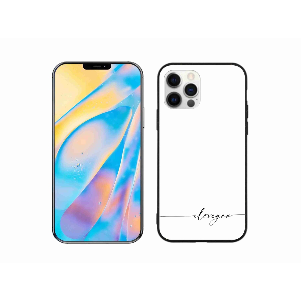 Gél borítás mmCase iPhone 12 készülékhez - I love you fehér háttérrel