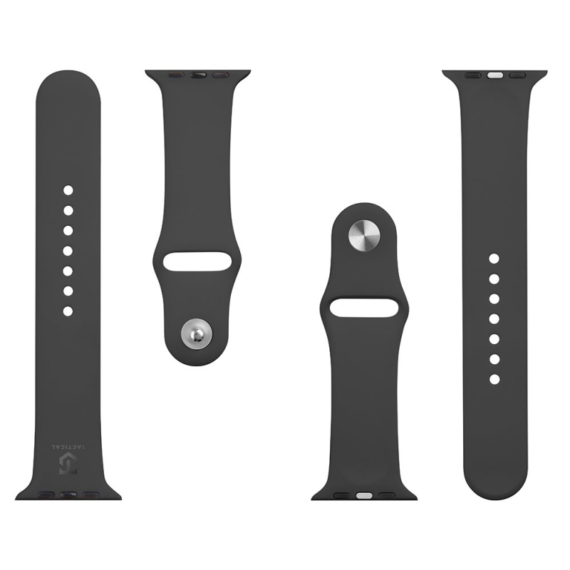 Tactical 488 Szilikon szíj Apple Watch 1/2/3/4/4/5/6/7/8/9/SE 42/44/45mm-es órához Fekete