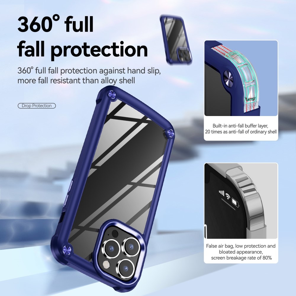 Gél tok fix hátlappal iPhone 15 Pro Max készülékhez - kék