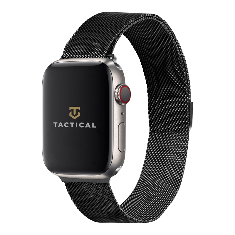 Tactical 351 Loop mágneses fémpánt Apple Watch 1/2/3/4/4/5/6/7/8/9/SE 42/44/45mm fekete színű órához