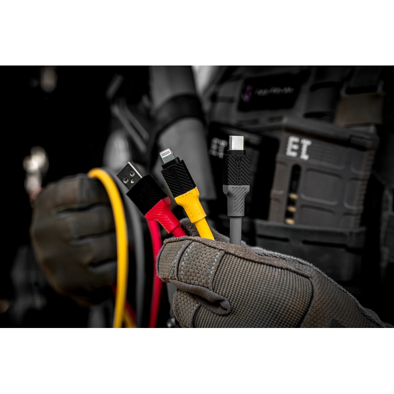 Taktikai Fat Man kábel USB-A/Lightning 1m Sárga