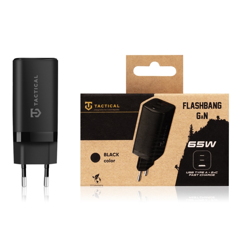 Taktikai FlashBang GaN 65W fekete