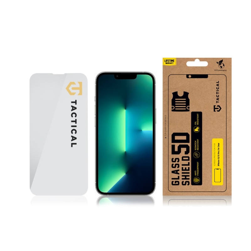 Taktikai üvegpajzs 2.5D üveg az Apple iPhone 13/13 Pro/14 készülékhez Tiszta