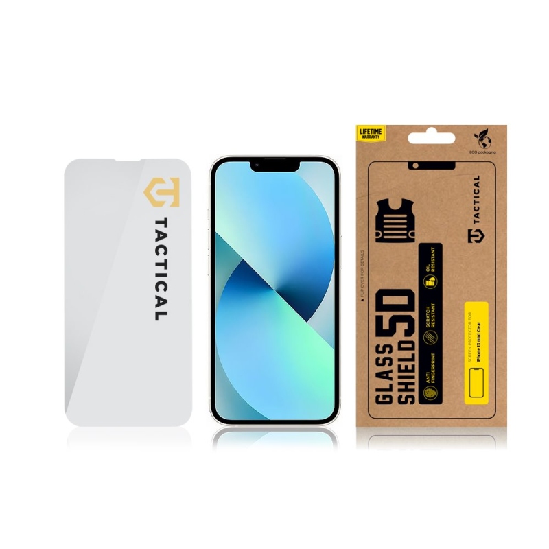 Taktikai üvegpajzs 2.5D üveg Apple iPhone 13 Mini készülékhez Tiszta