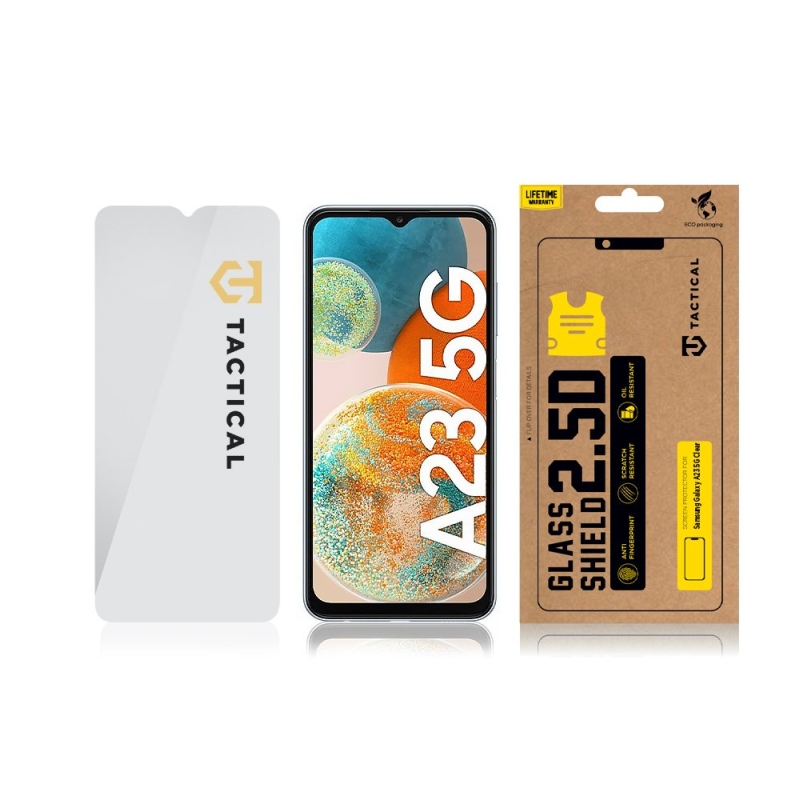Taktikai üvegpajzs 2.5D üveg Samsung Galaxy A23 5G Clear számára