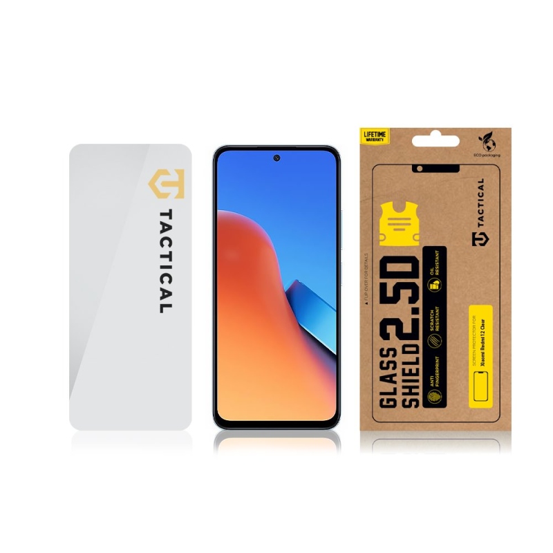 Taktikai üvegpajzs 2.5D üveg a Xiaomi Redmi 12 4G/5G számára Tiszta