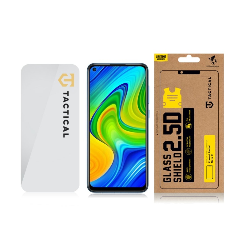Taktikai üvegpajzs 2.5D üveg a Xiaomi Redmi Note 9-hez Tiszta