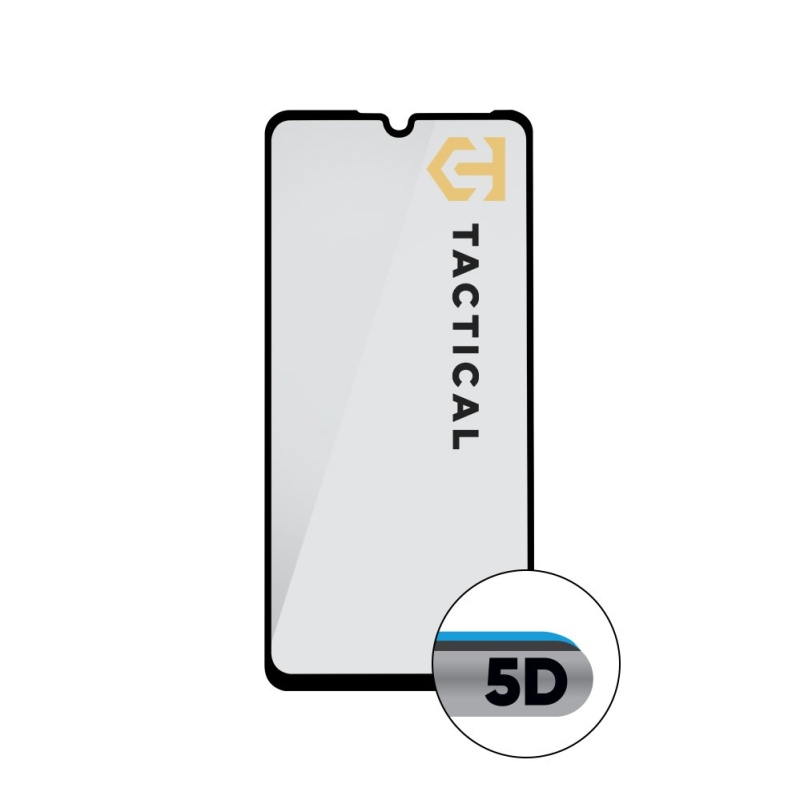 Taktikai üvegpajzs 5D üveg Huawei P30 lite Fekete