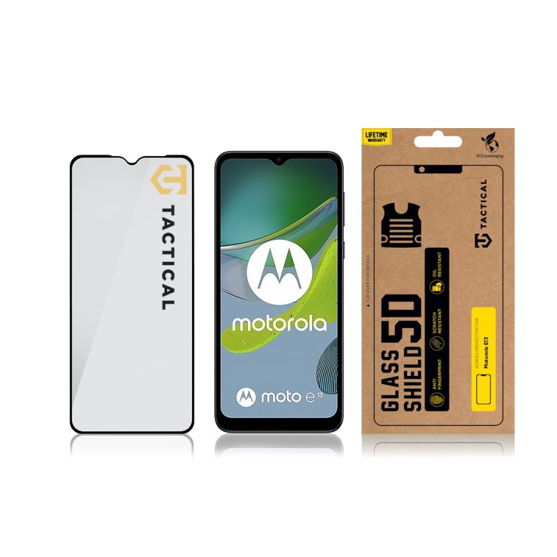 Tactical Glass Shield 5D üveg a Motorola E13 fekete készülékhez