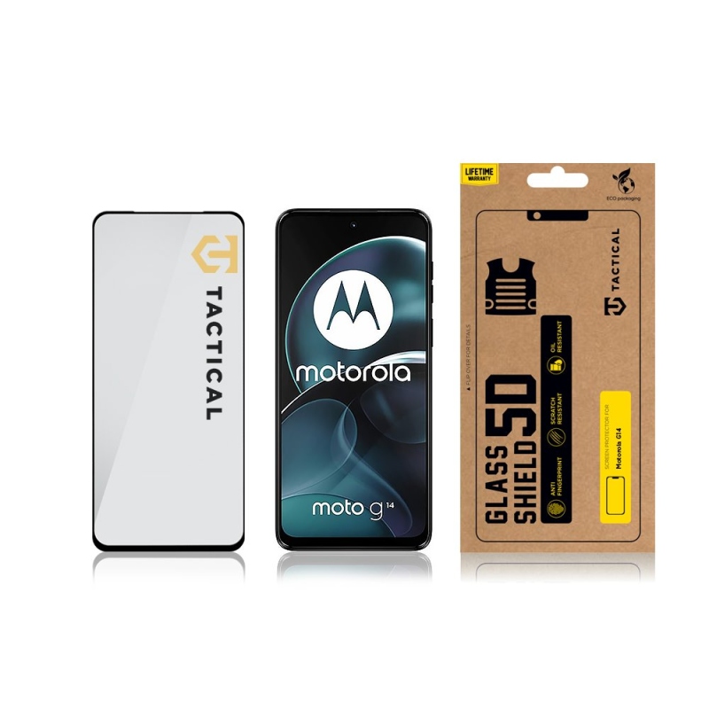 Tactical Glass Shield 5D üveg a Motorola G14 fekete készülékhez
