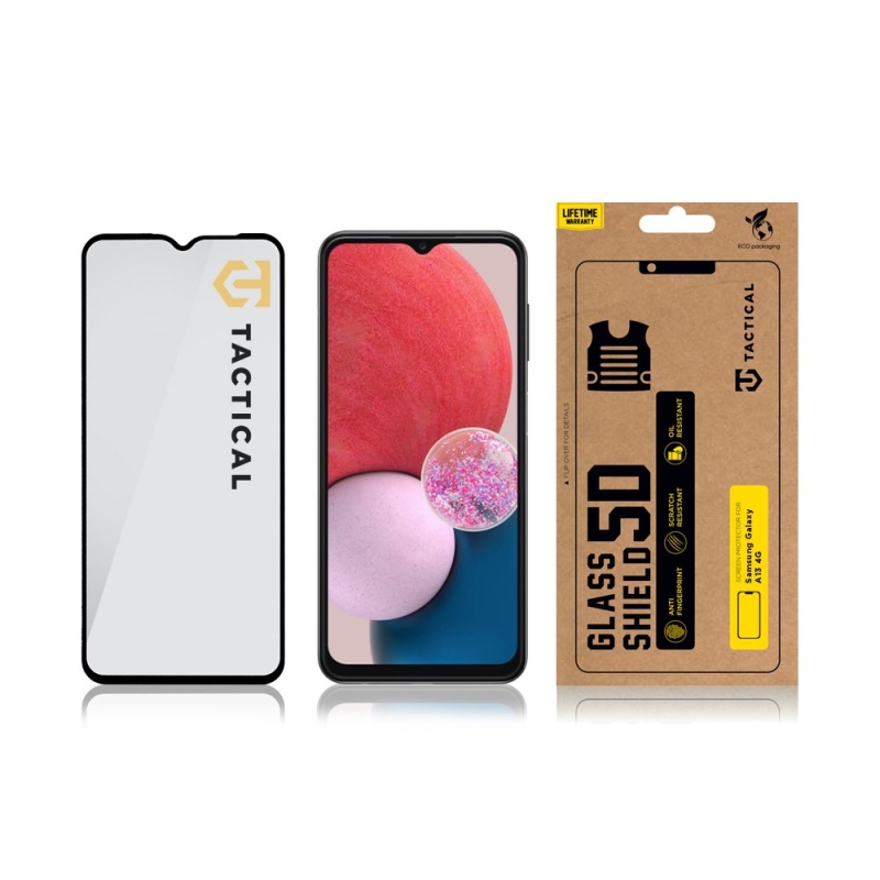 Taktikai üvegpajzs 5D üveg Samsung Galaxy A13 4G fekete