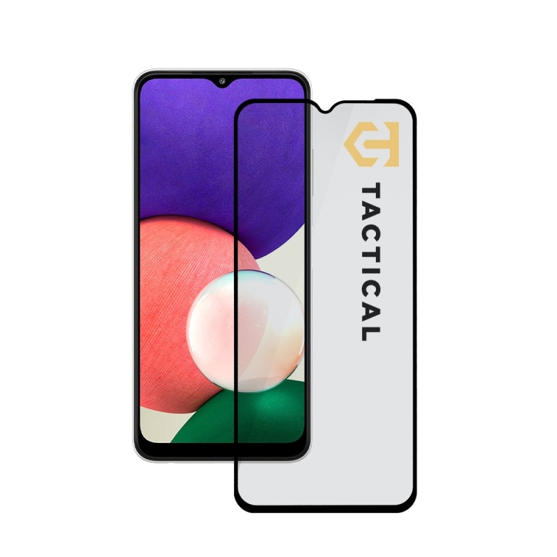 Taktikai üvegpajzs 5D üveg a Samsung Galaxy A22 5G Fekete számára