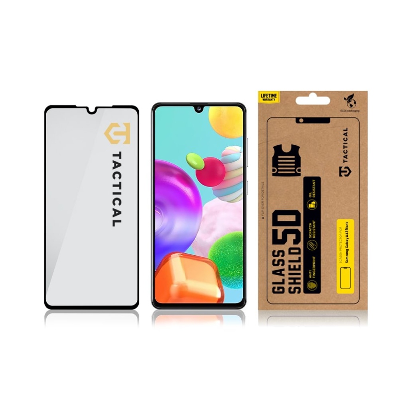 Taktikai üvegpajzs 5D üveg Samsung Galaxy A41 Fekete