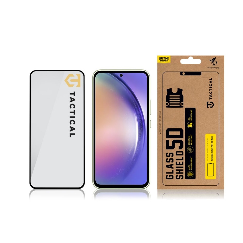 Taktikai üvegpajzs 5D üveg a Samsung Galaxy A54 5G Fekete számára