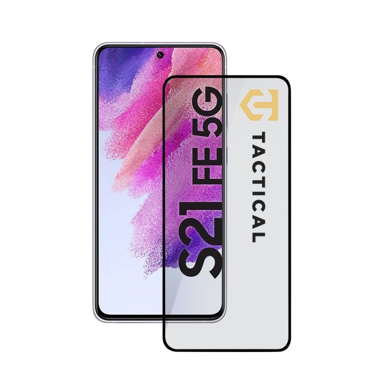 Taktikai üvegpajzs 5D üveg Samsung Galaxy S21 FE 5G Fekete