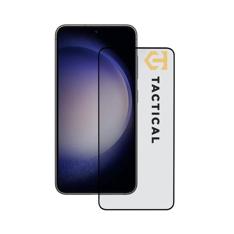 Taktikai üvegpajzs 5D üveg Samsung Galaxy S23-hoz Fekete
