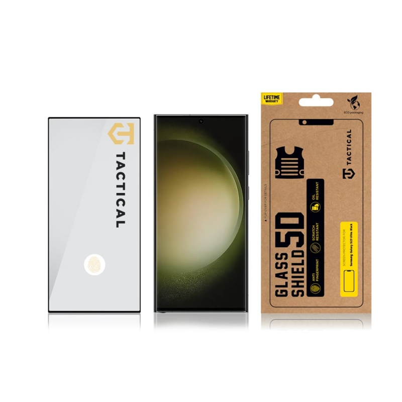 Taktikai üvegpajzs 5D üveg Samsung Galaxy S23 Ultra Fekete Ultra Fekete