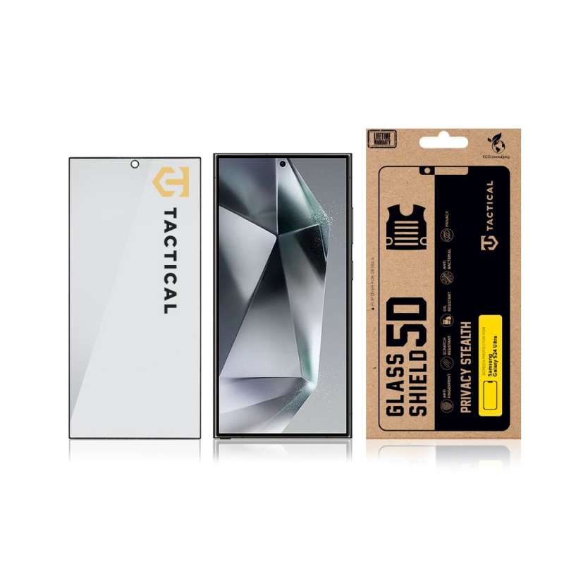 Taktikai üvegpajzs Privacy Stealth 5D üveg a Samsung Galaxy S24 Ultra Black számára