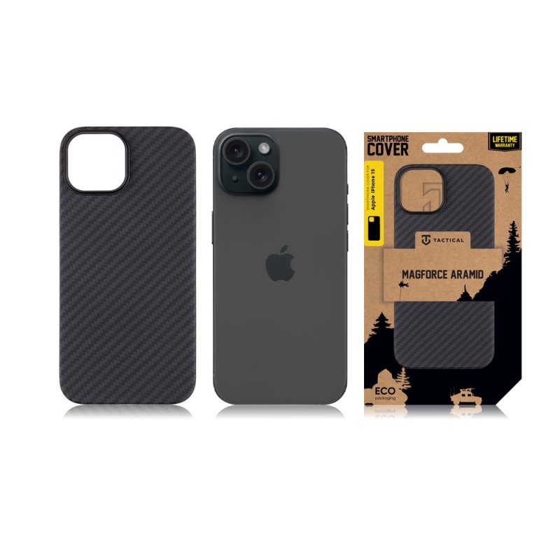 Tactical MagForce Aramid borító Apple iPhone 15 készülékhez Fekete