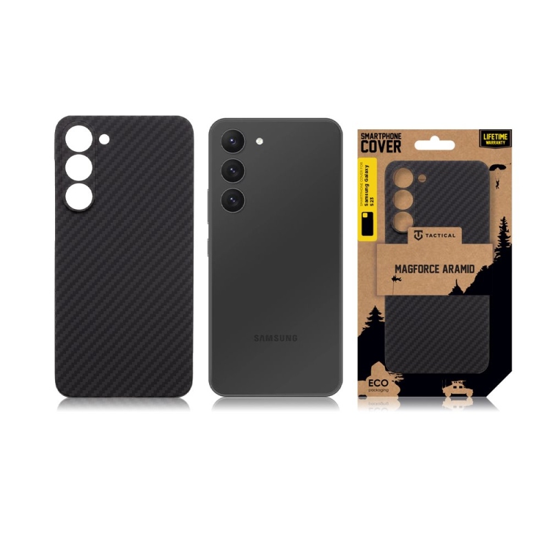 Taktikai MagForce Aramid borító Samsung Galaxy S23 fekete színű készülékhez
