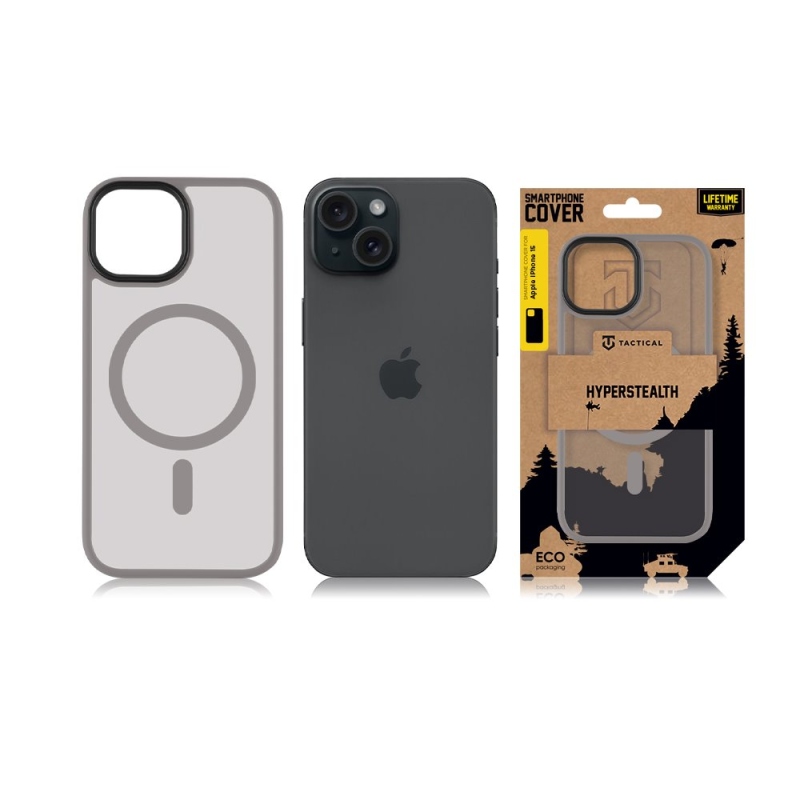 Taktikai MagForce Hyperstealth borító iPhone 15-hez Világosszürke