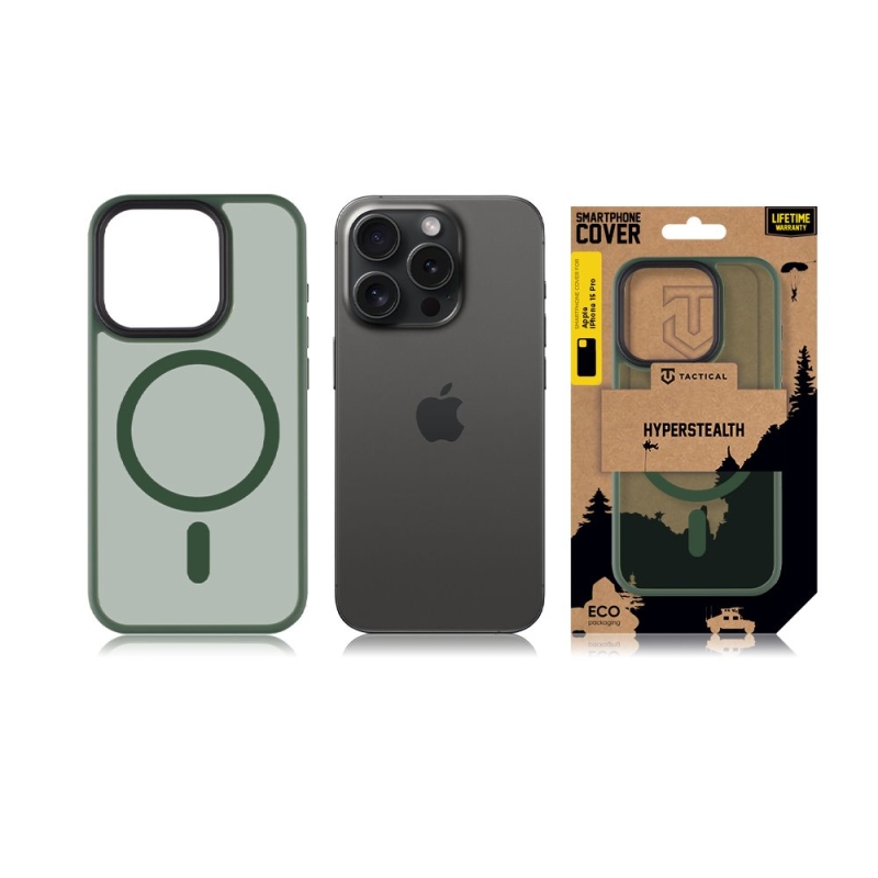 Taktikai MagForce Hyperstealth védőburkolat iPhone 15 Pro készülékhez Erdei zöld