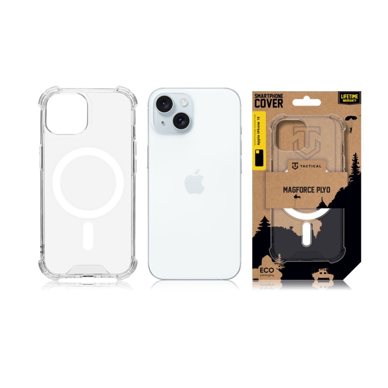 Taktikai MagForce Plyo borítás Apple iPhone 15 készülékhez - átlátszó
