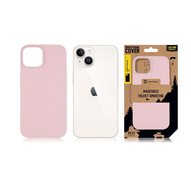 Taktikai MagForce bársony Smoothie borító Apple iPhone 14 rózsaszín párduchoz