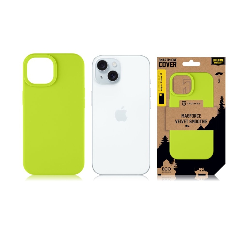 Taktikai MagForce bársony Smoothie borító Apple iPhone 15 Avokádóhoz