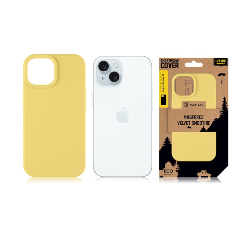 Taktikai MagForce bársony Smoothie borító Apple iPhone 15 banánhoz