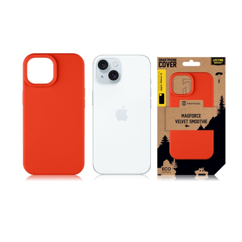 Taktikai MagForce bársony Smoothie borító Apple iPhone 15 Chilli készülékhez