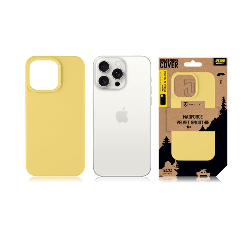 Taktikai MagForce bársony Smoothie borító Apple iPhone 15 Pro Max banánhoz