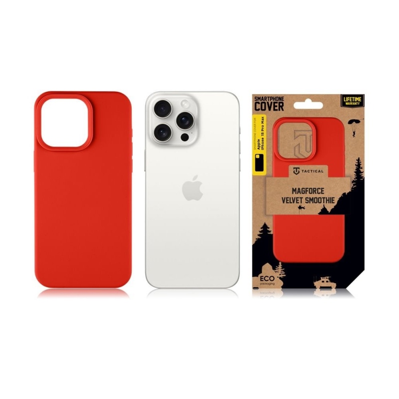 Taktikai MagForce bársony Smoothie borító Apple iPhone 15 Pro Max készülékhez Chilli