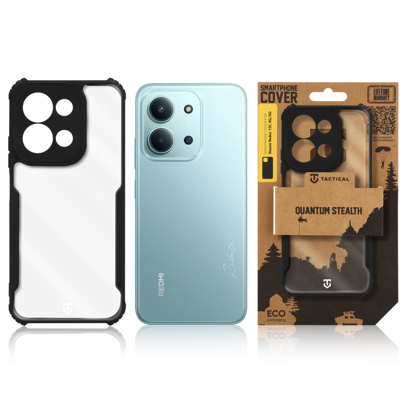 Taktikai Quantum lopakodó borítás a Xiaomi Redmi 15C 4G/5G számára Tiszta/fekete