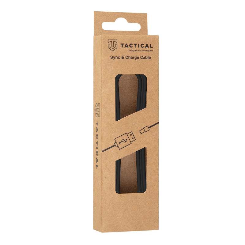 Taktikai sima menetes kábel USB-A/USB-C 2m fekete