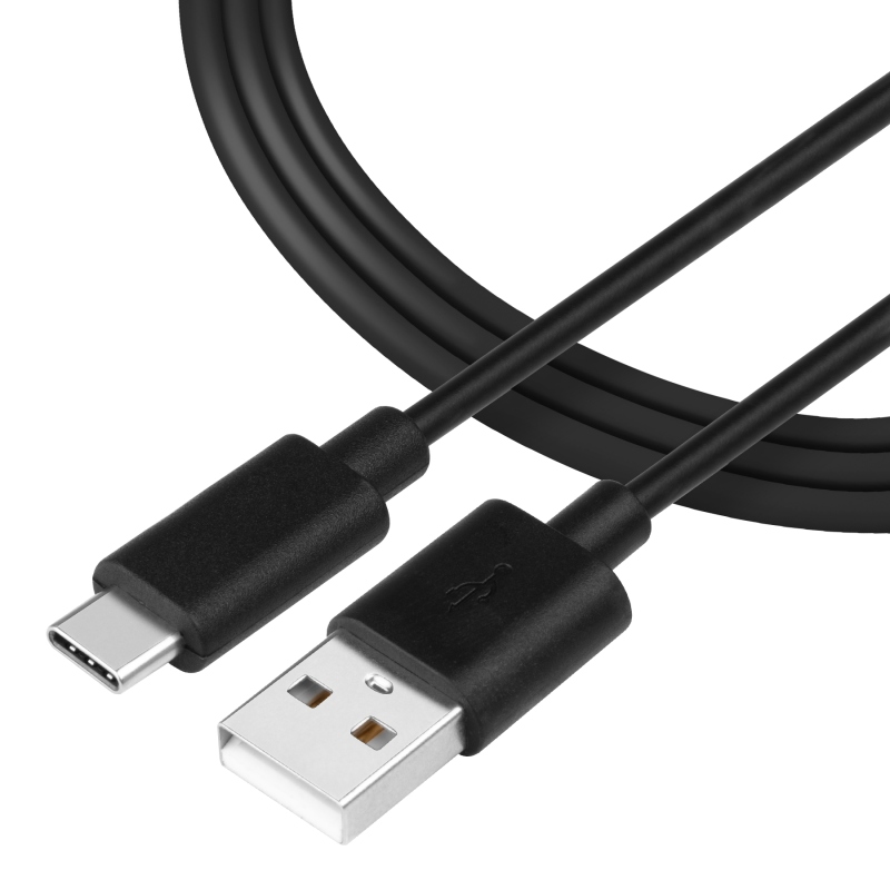 Taktikai sima menetes kábel USB-A/USB-C 2m fekete