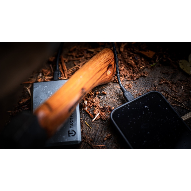 Taktikai varrószál kábel USB-A/USB-C 2m fekete