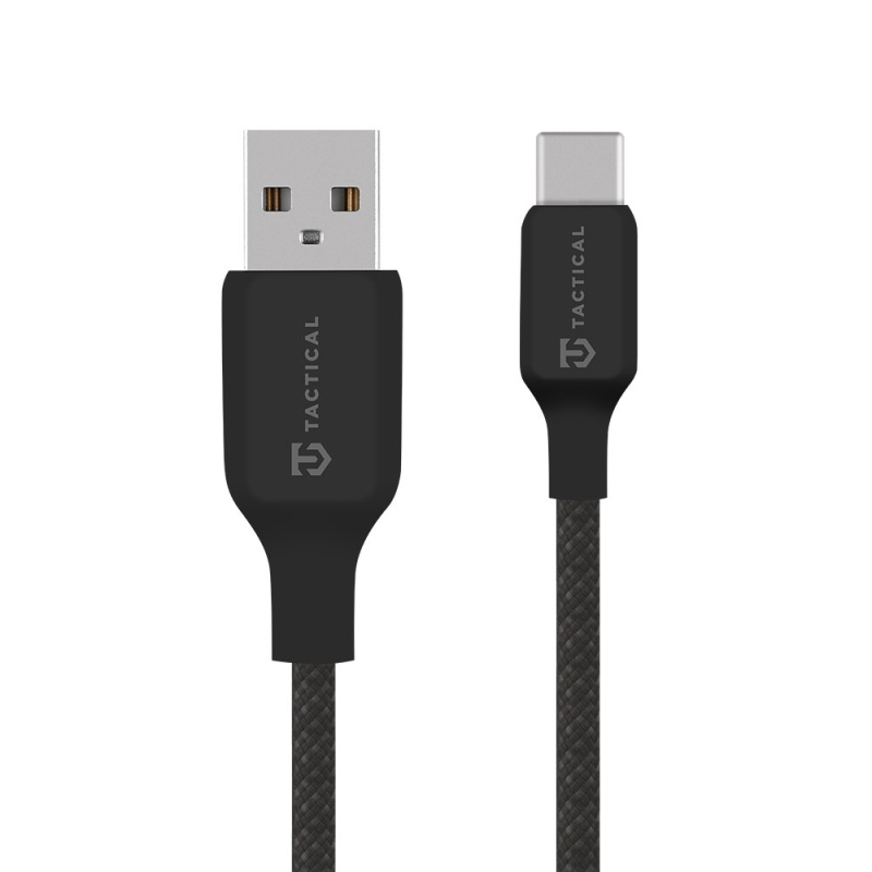 Taktikai varrószál kábel USB-A/USB-C 2m fekete
