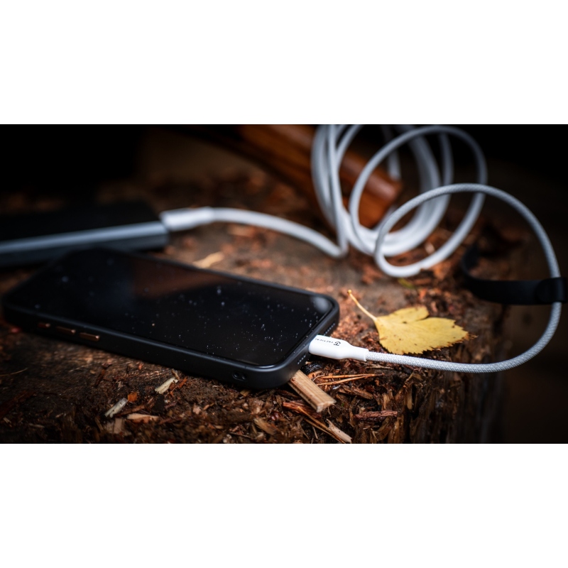 Taktikai öltés fonal kábel USB-C/USB-C 0.3m fehér