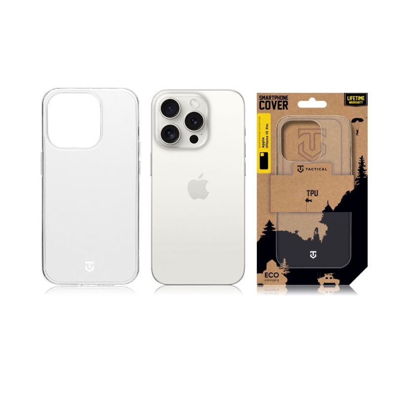 Taktikai TPU borítás Apple iPhone 15 Pro készülékhez - átlátszó
