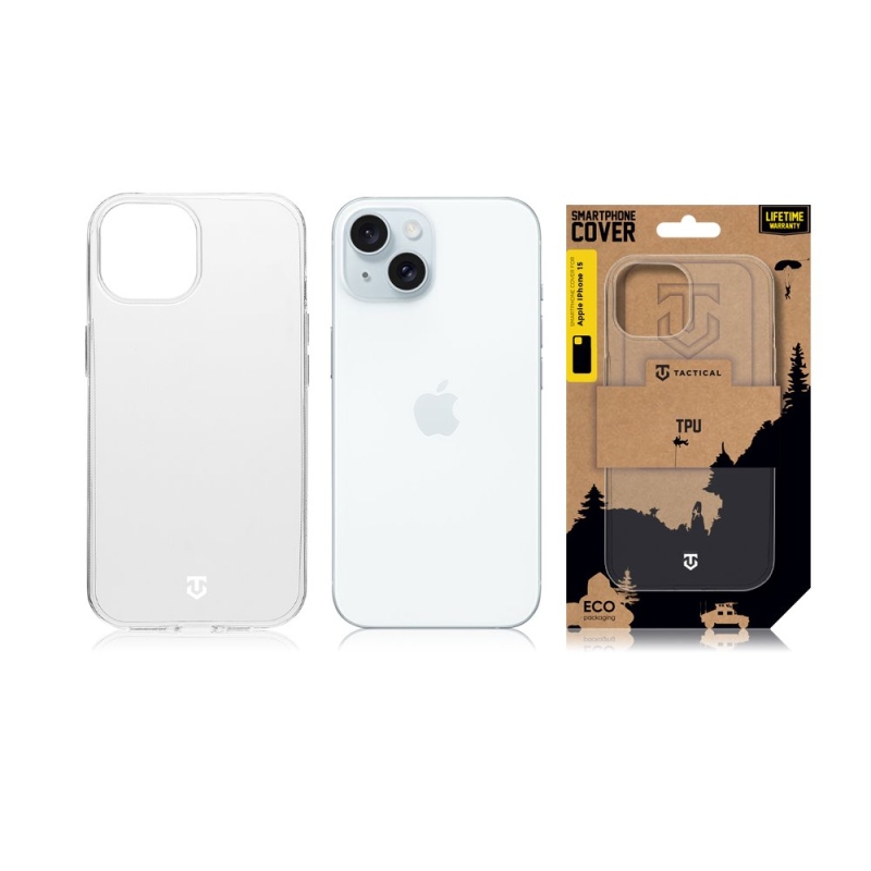 Taktikai TPU borítás Apple iPhone 15 készülékhez - átlátszó