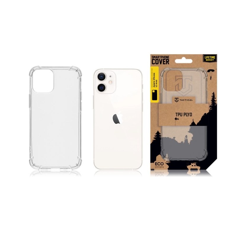 Taktikai TPU Plyo borítás Apple iPhone 12 Mini készülékhez - átlátszó