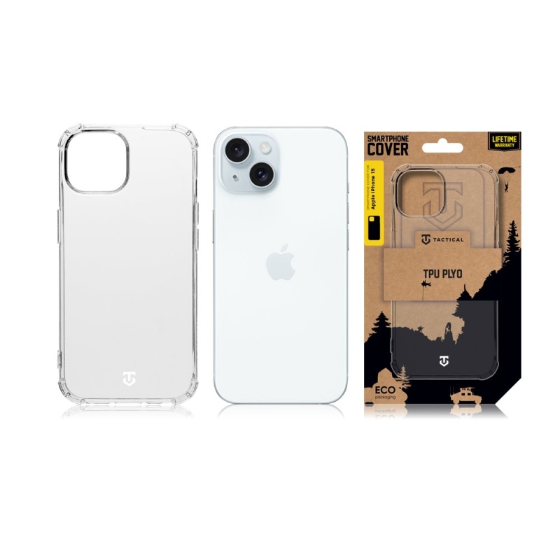Taktikai TPU Plyo borítás Apple iPhone 15 készülékhez - átlátszó