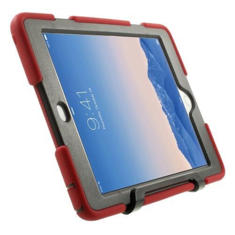 Tarry hibrid tartós tok állvánnyal iPad Air 2 készülékhez - piros